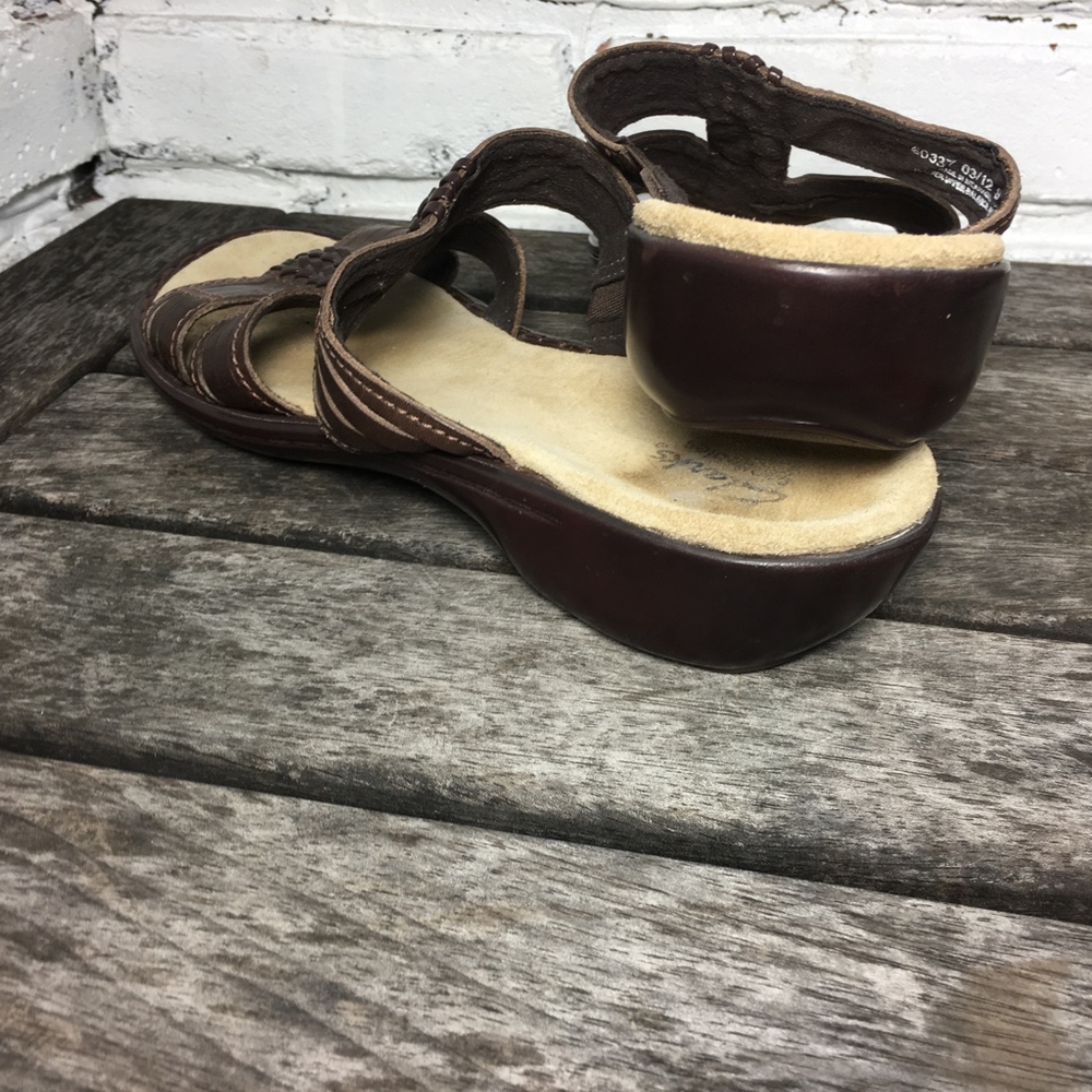 Clarks Bendable Slip On Open Toe Wedge - image 8